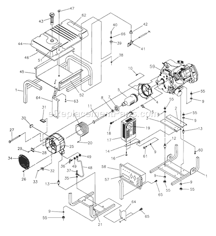 Page B Diagram and Parts List for 1314-0  Briggs and Stratton Generator